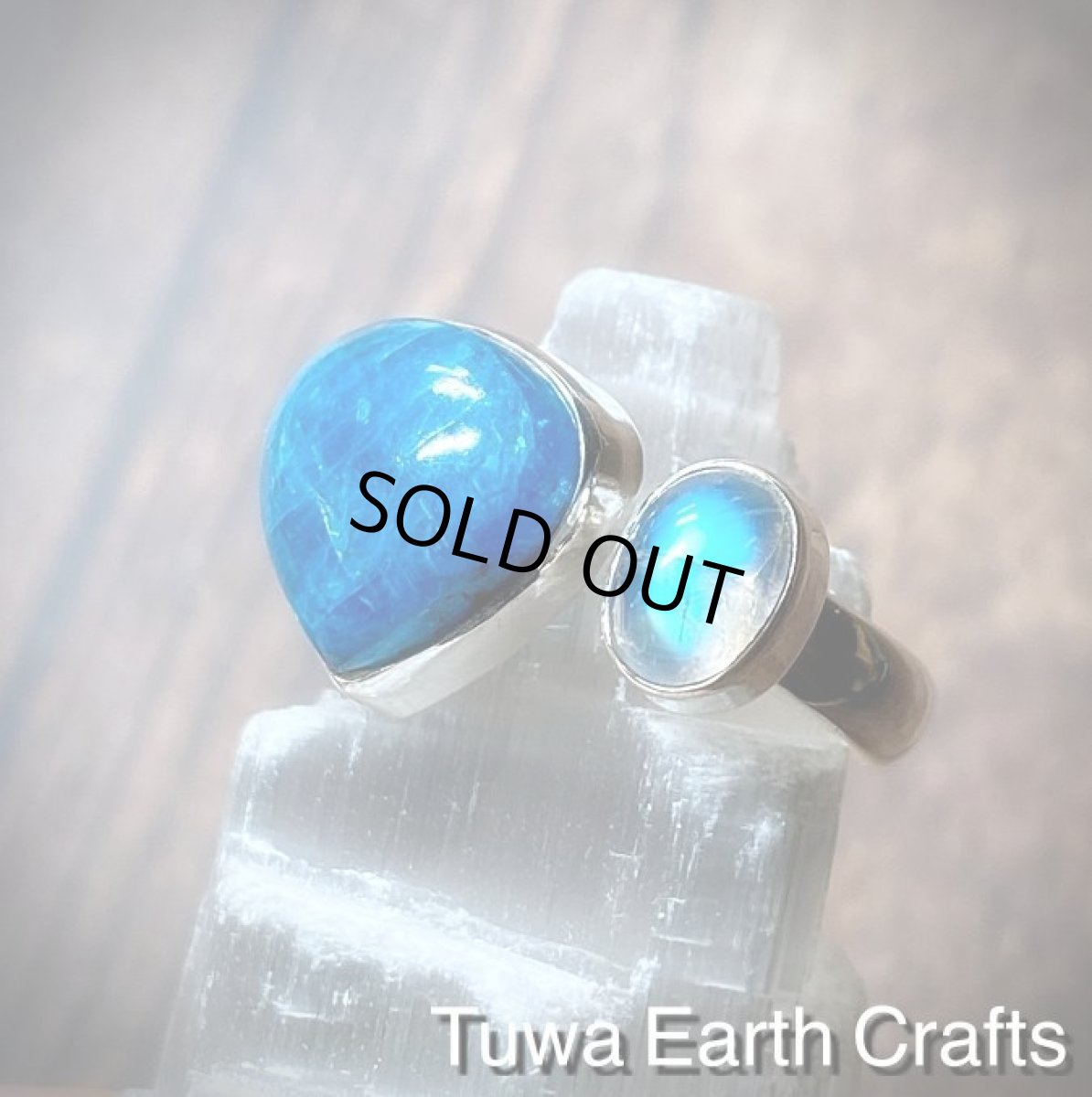 画像22: 1点物大ぶり高品質ブルーアパタイト&レインボームーンストーン指輪リング15号 16号  17号  ヒーリング天然石パワーストーンアクセサリー スピリチュアルジュエリー (22)