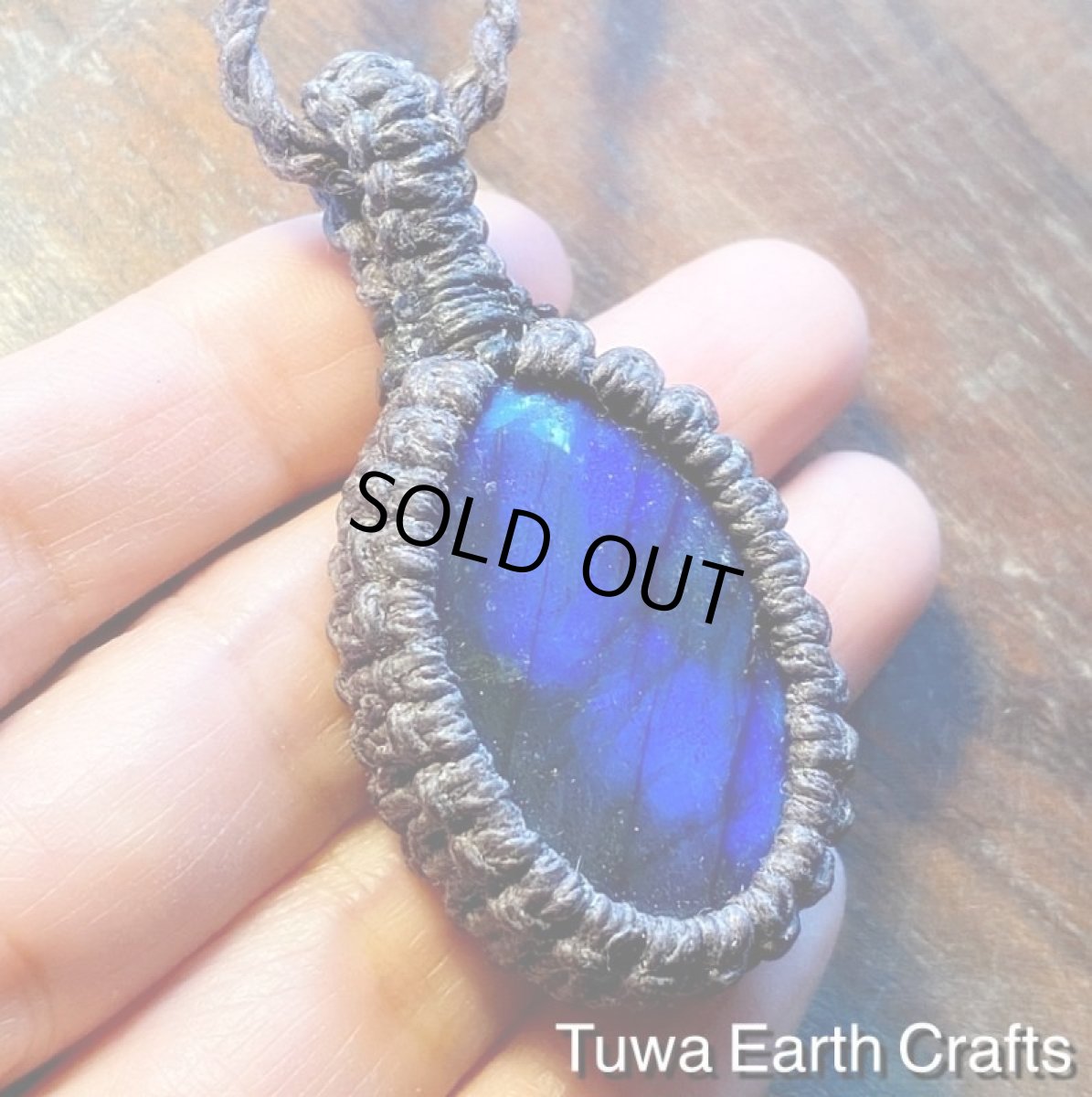 画像3: 神秘的ディープブルー高品質大ぶりラブラドライト ペンダント/ネックレス  シンプル★地球と身体に優しいヘンプ素材 ナチュラル天然素材オーガニックファッション 天然石パワーストーンお守りマクラメアクセサリー (3)