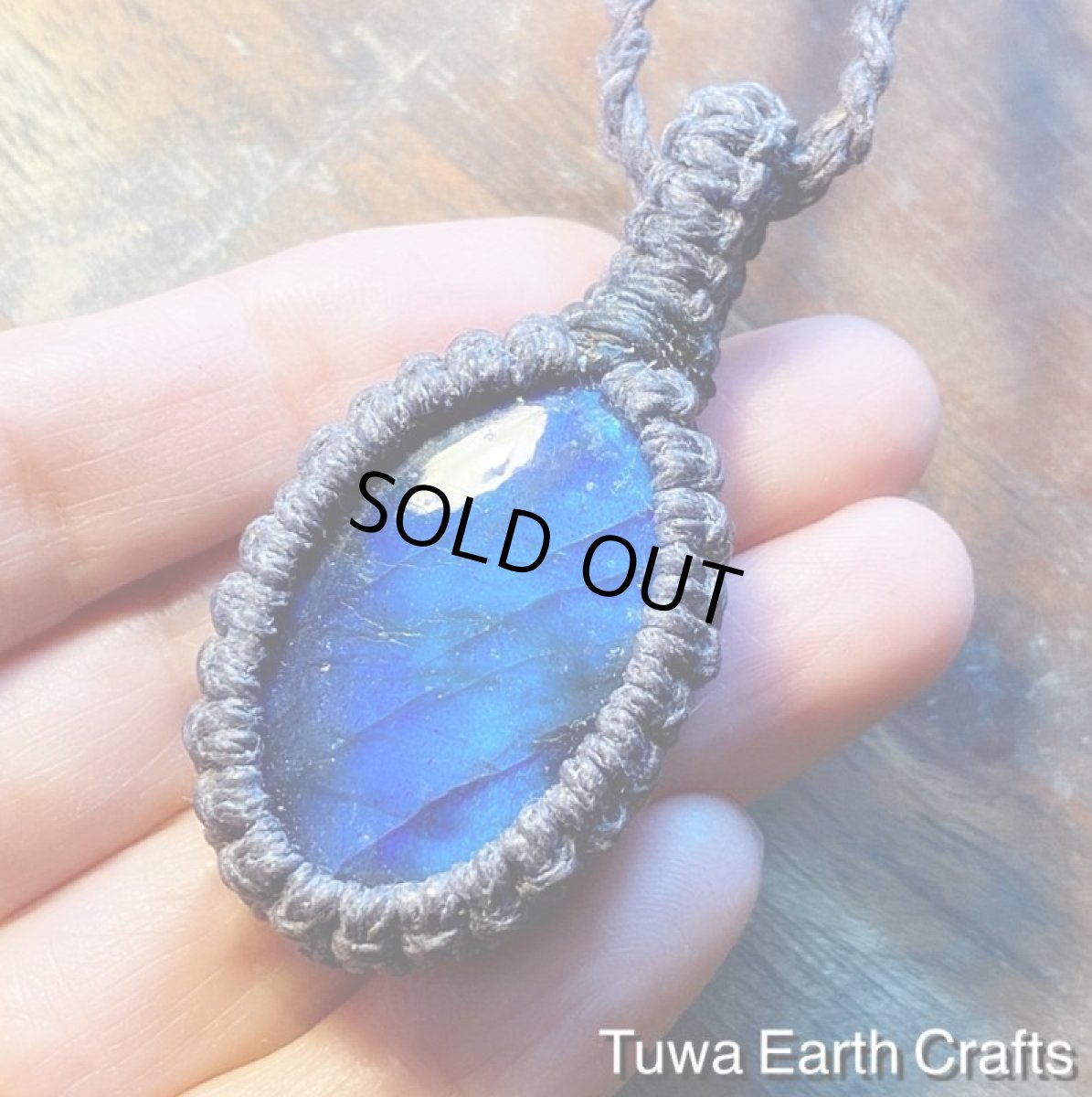 画像4: 神秘的ディープブルー高品質大ぶりラブラドライト ペンダント/ネックレス  シンプル★地球と身体に優しいヘンプ素材 ナチュラル天然素材オーガニックファッション 天然石パワーストーンお守りマクラメアクセサリー (4)