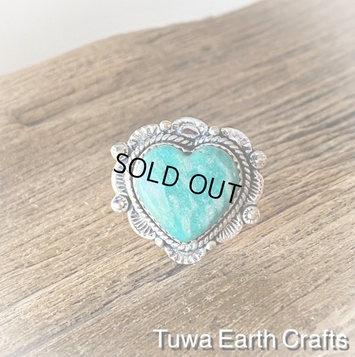 画像2: 【夢の実現を促す】大ぶりアマゾナイト天然石リング16号 指輪 ハート型 スターリングシルバー 天然石パワーストーンお守りジュエリー ヒーリングストーンアクセサリー (2)