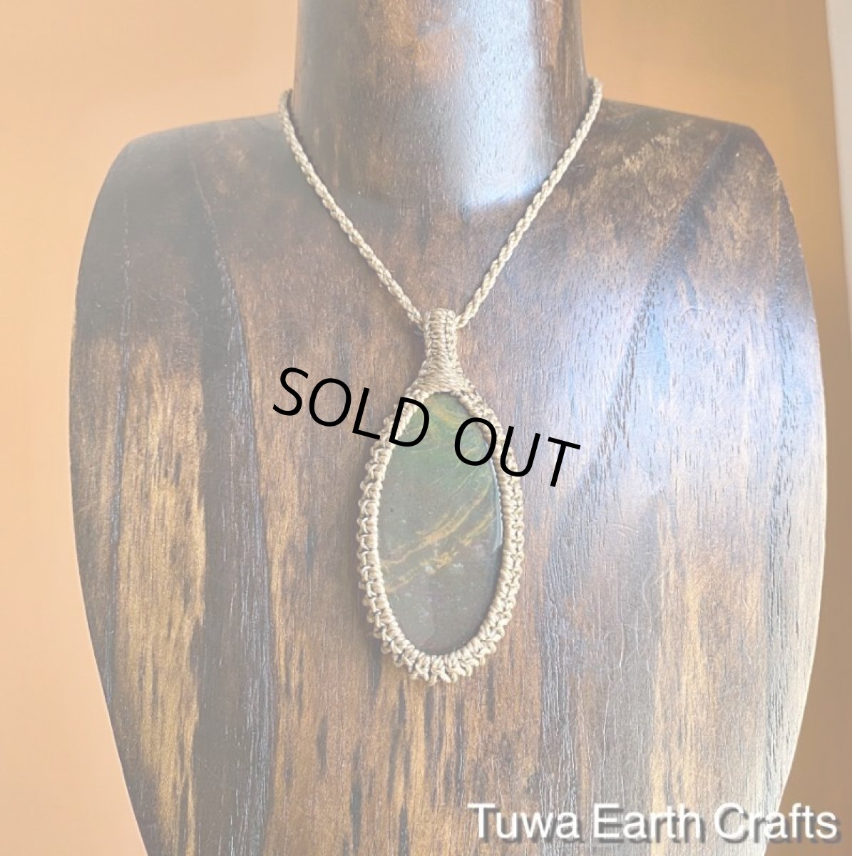 画像6: 石全長5.3cm Bigサイズ♪【癒し・魔除け・安産】ブラッドストーン　ネックレス・ペンダント シンプル ナチュラル★ヒーリングお守り天然石アクセサリー ハンドメイド　パワーストーン マクラメ (6)