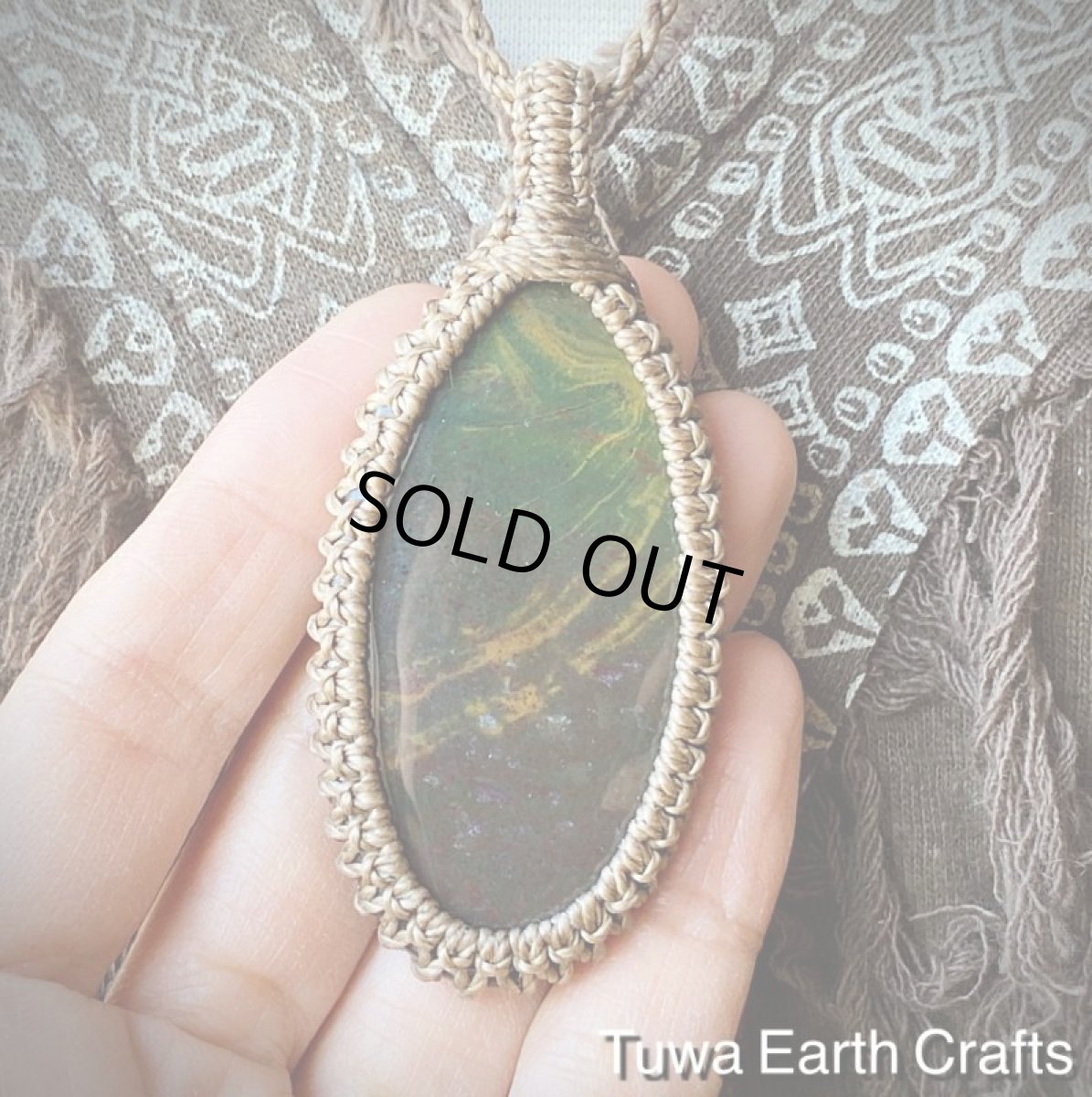 画像19: 石全長5.3cm Bigサイズ♪【癒し・魔除け・安産】ブラッドストーン　ネックレス・ペンダント シンプル ナチュラル★ヒーリングお守り天然石アクセサリー ハンドメイド　パワーストーン マクラメ (19)