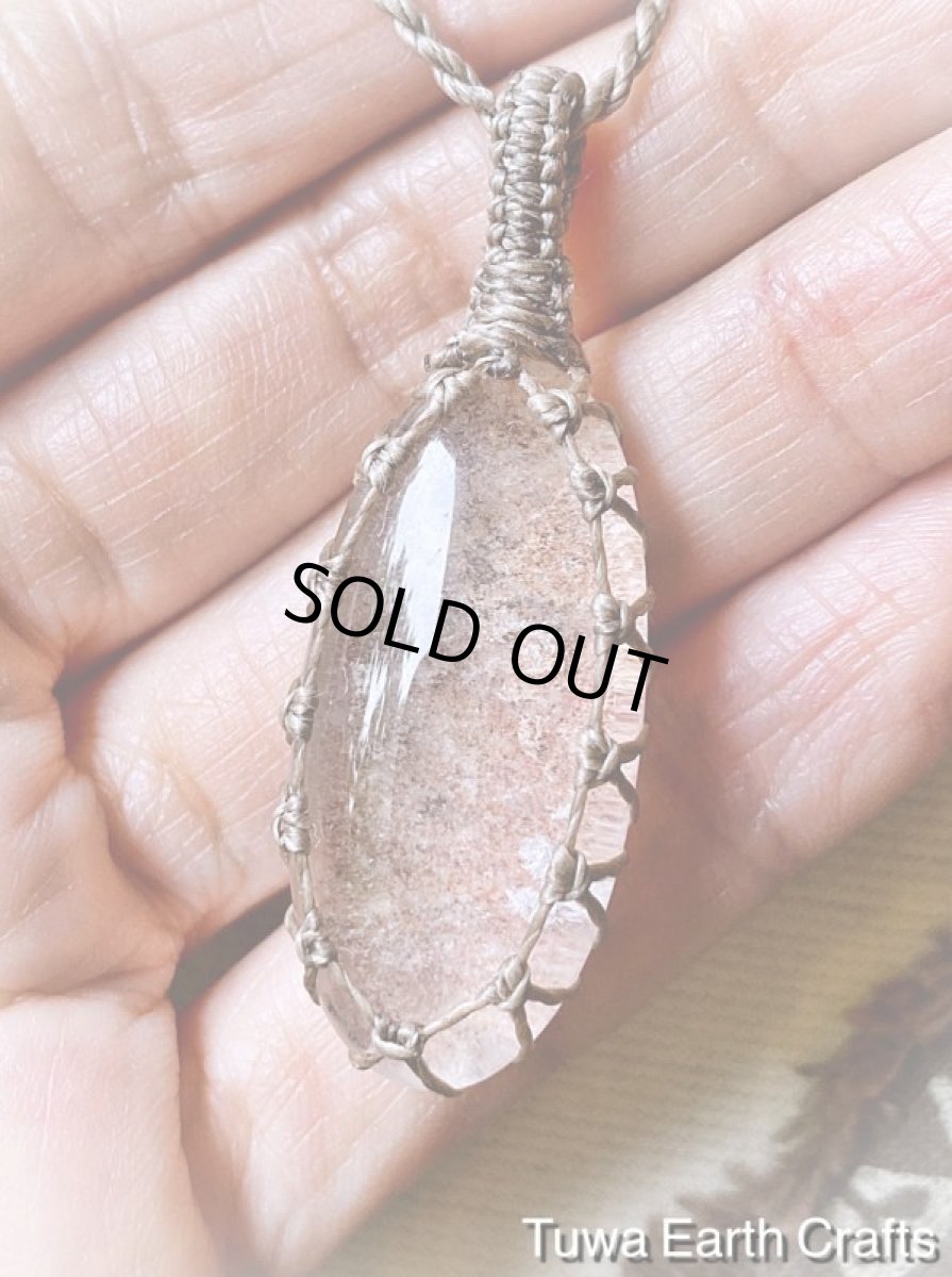 画像5: 1点物大ぶり高品質ガーデンクォーツ ペンダント/ネックレス*シンプル 庭園水晶*天然石パワーストーン アクセサリー マクラメ お守りヒーリングジュエリー (5)