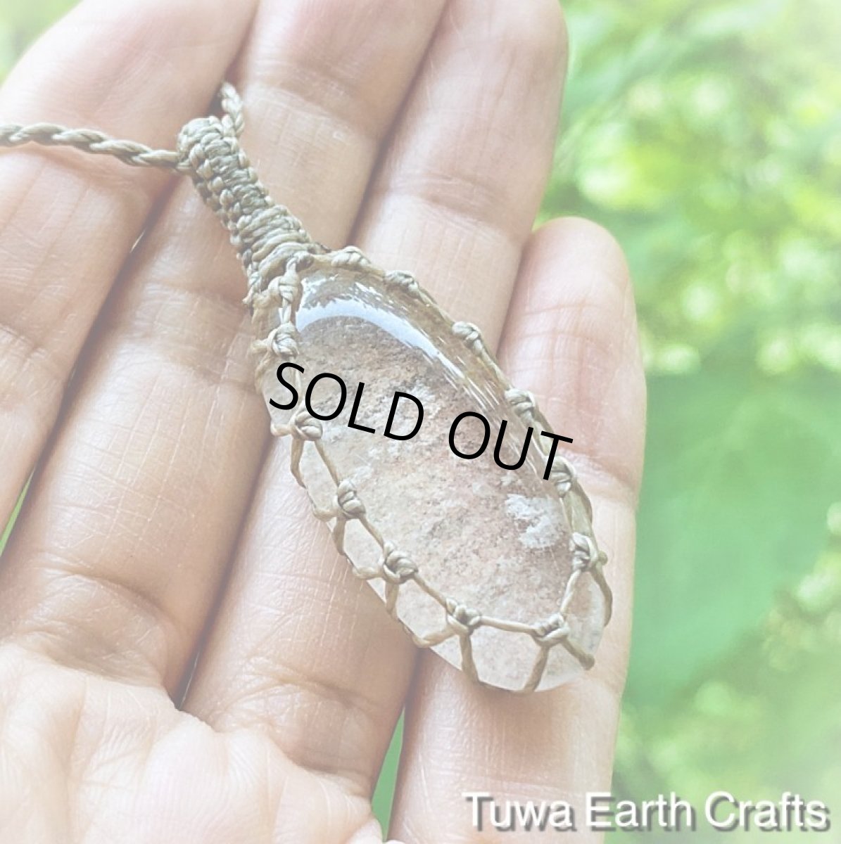 画像3: 1点物大ぶり高品質ガーデンクォーツ ペンダント/ネックレス*シンプル 庭園水晶*天然石パワーストーン アクセサリー マクラメ お守りヒーリングジュエリー (3)