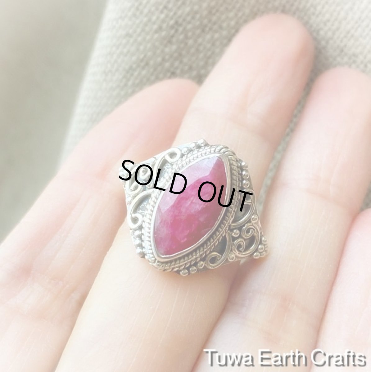 画像7: 1点物 高品質大ぶり天然ルビー指輪リング18号*天然石パワーストーンアクセサリー*ヒーリングジュエリーお守り (7)