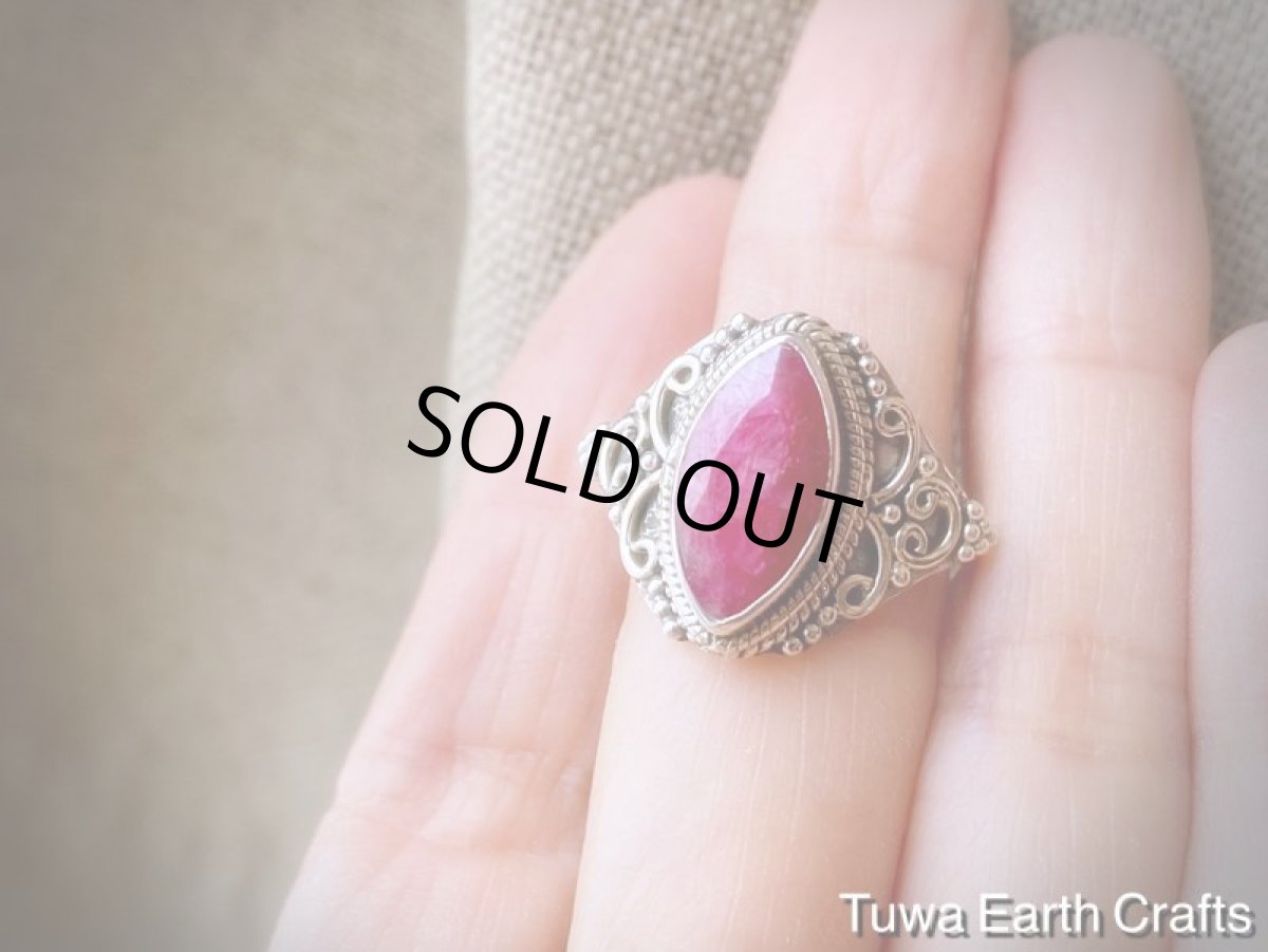 画像8: 1点物 高品質大ぶり天然ルビー指輪リング18号*天然石パワーストーンアクセサリー*ヒーリングジュエリーお守り (8)