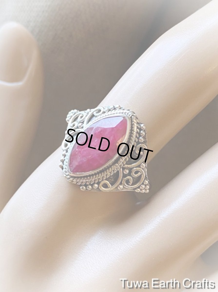 画像11: 1点物 高品質大ぶり天然ルビー指輪リング18号*天然石パワーストーンアクセサリー*ヒーリングジュエリーお守り (11)