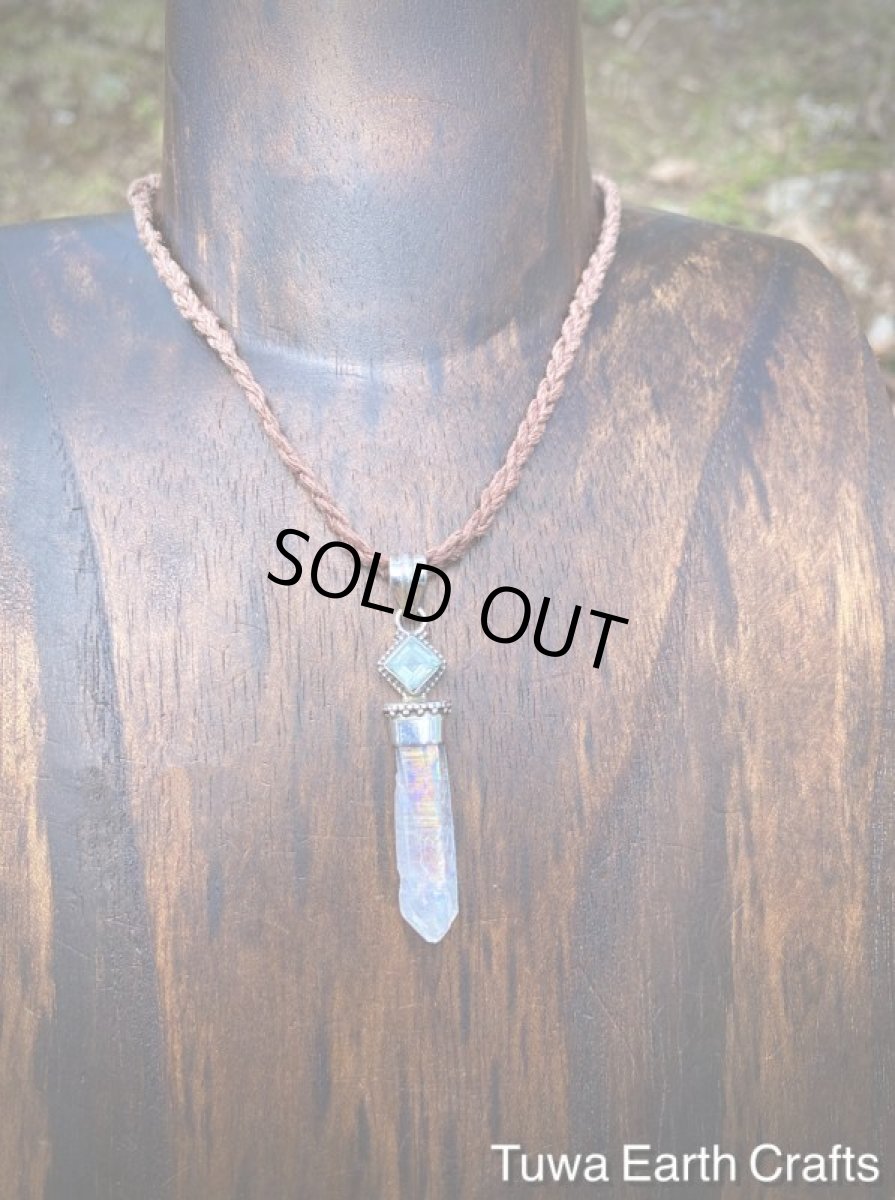 画像5: 1点物 オーロラ色 高品質エンジェルオーラ/レインボーオーラ ペンダントトップ with 宝石質ブルートパーズ*ヒーリングクリスタルアクセサリー天然石お守りジュエリー (5)