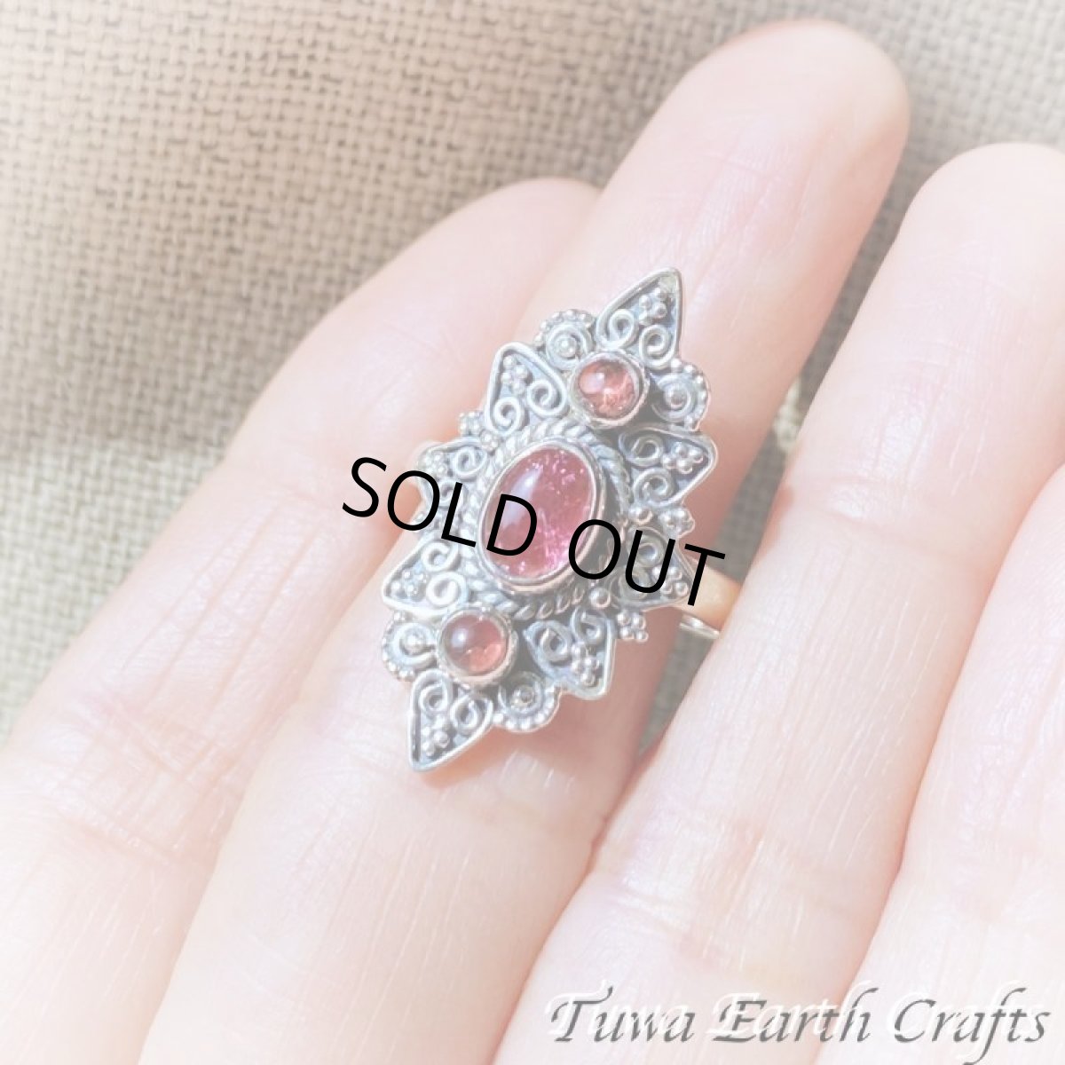 画像7: 【自信・積極性アップ】高品質ピンクトルマリン リング with ガーネット 指輪 14号 ルベライト★エスニック スターリングシルバー天然石パワーストーン アクセサリー ヒーリングストーン　ジュエリー　10月誕生石  (7)