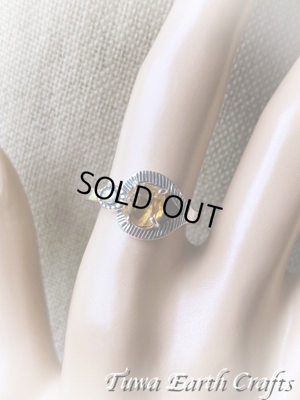 積極性・財運UP】 高品質マンダリンシトリン原石リング指輪 16号