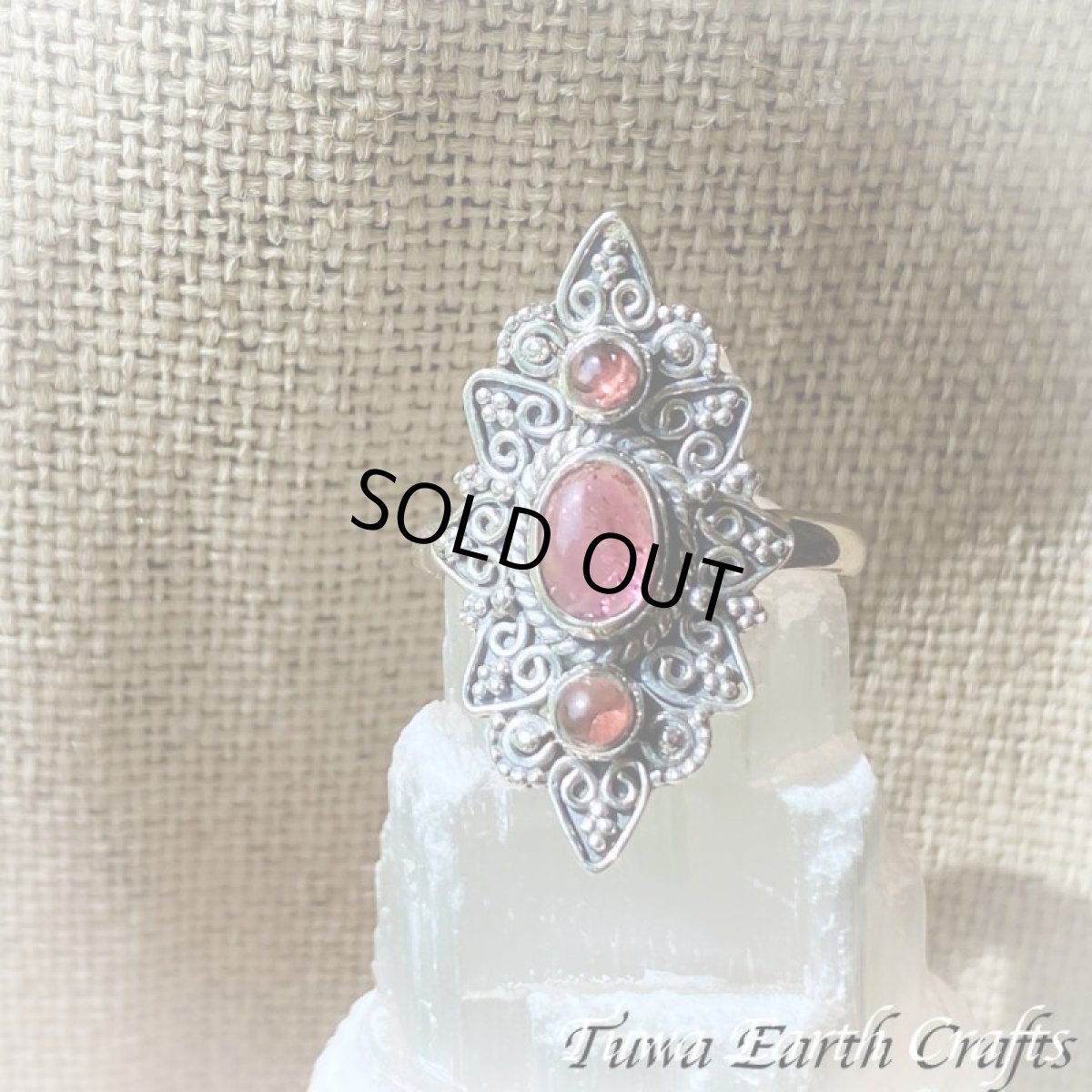 画像4: 【自信・積極性アップ】高品質ピンクトルマリン リング with ガーネット 指輪 14号 ルベライト★エスニック スターリングシルバー天然石パワーストーン アクセサリー ヒーリングストーン　ジュエリー　10月誕生石  (4)