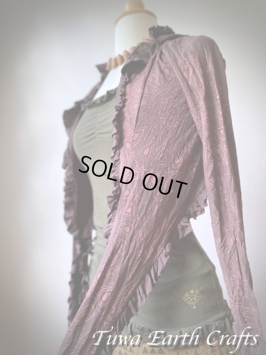 画像3: カナダ発ブランド Sati Creation  フード付きボレロ/フーディー カーディガン スーフィー曼荼羅プリント入り*フェアトレード*ヨガ*ダンスウェア*フェスティバル*ウェディング (3)