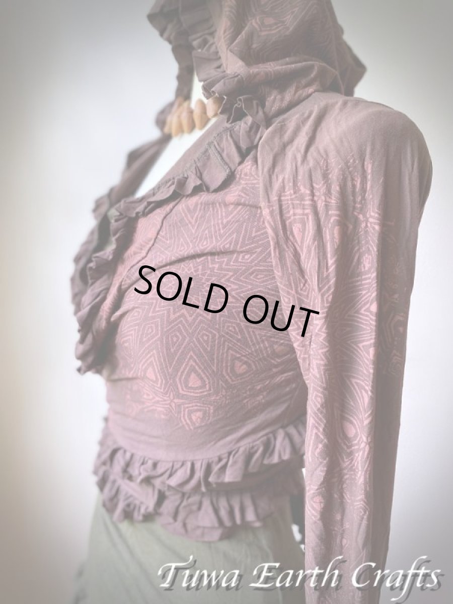 画像2: カナダ発ブランド Sati Creation  フード付きボレロ/フーディー カーディガン スーフィー曼荼羅プリント入り*フェアトレード*ヨガ*ダンスウェア*フェスティバル*ウェディング (2)