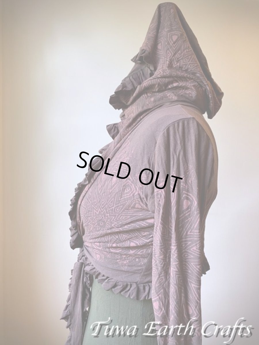 画像20: カナダ発ブランド Sati Creation  フード付きボレロ/フーディー カーディガン スーフィー曼荼羅プリント入り*フェアトレード*ヨガ*ダンスウェア*フェスティバル*ウェディング (20)