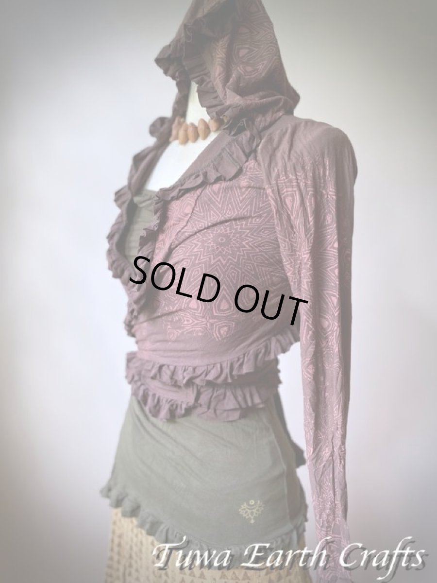 画像4: カナダ発ブランド Sati Creation  フード付きボレロ/フーディー カーディガン スーフィー曼荼羅プリント入り*フェアトレード*ヨガ*ダンスウェア*フェスティバル*ウェディング (4)