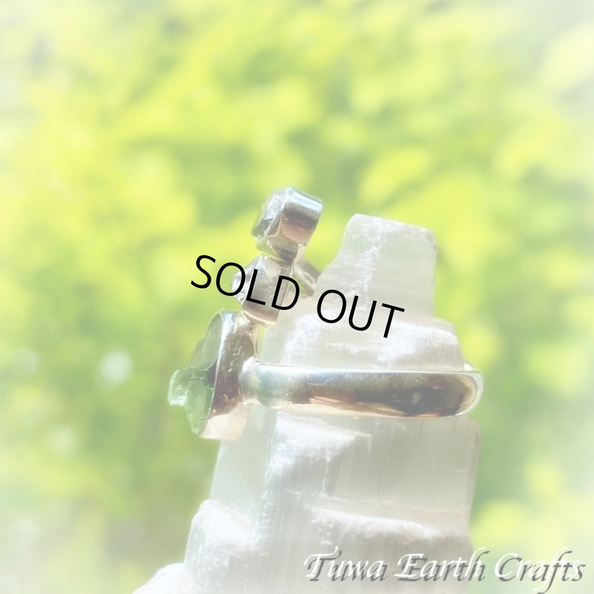 画像6: 宇宙から来た希少石♪ 高品質モルダバイト原石リング指輪 with カンポデルシエロ隕石 &ハーキマーダイヤモンド（両剣水晶） サイズ調節可能オープンリング 6号 7号 8号 9号 10号 11号 12号 13号 14号 15号 16号 17号 18号 19号 天然石ジュエリー お守りアクセサリー　 (6)