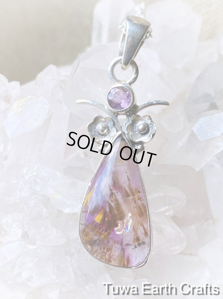 画像6: 虹入り🌈✨【運気アップ・ヒーリング】高品質スーパーセブン/セイクリッドセブン（カコクセナイトinアメジスト）ペンダントトップ with 宝石質きらきらアメジスト★1点ものヒーリングストーンお守りジュエリー天然石パワーストーンアクセサリー (6)