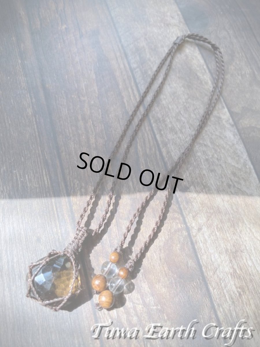 画像10: 【魔除け・浄化】大ぶりきらきらファセットカット高品質スモーキークォーツ シンプルネックレス マクラメ編みアクセサリー ペンダント 煙水晶 パワーストーン天然石お守りヒーリングジュエリー (10)