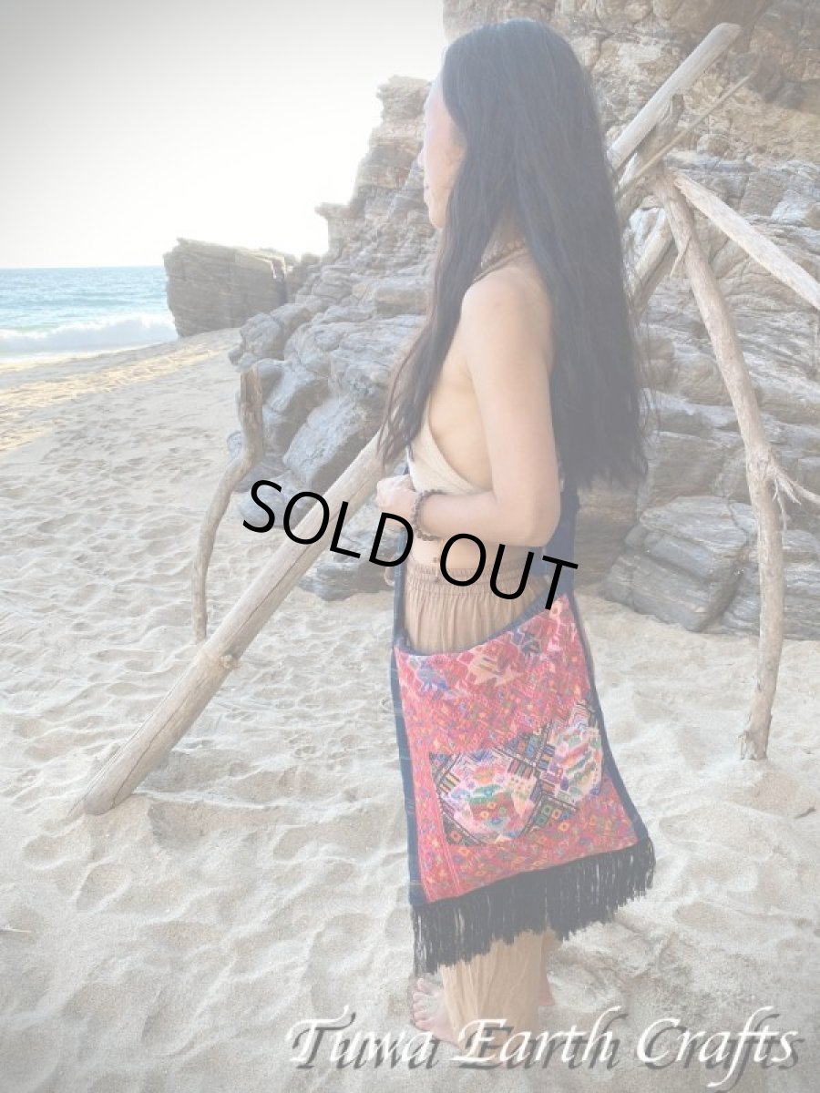 画像3: メキシコより♪ リバーシブル♪ 手刺繍 手織り フリンジショルダーバッグ 1点もの ハンドメイド 手仕事 ハンドクラフト エスニック ファッション ヒッピー  (3)