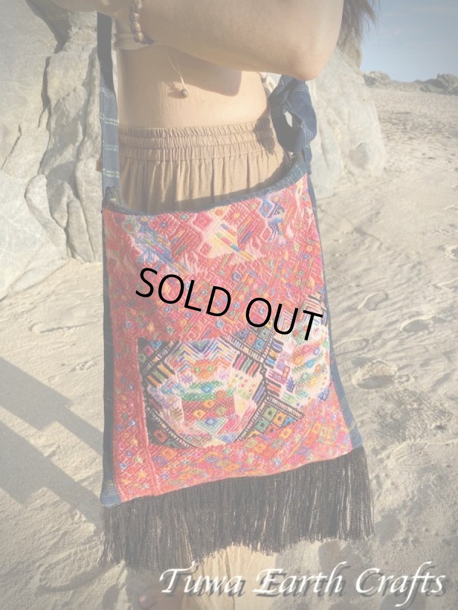 画像10: メキシコより♪ リバーシブル♪ 手刺繍 手織り フリンジショルダーバッグ 1点もの ハンドメイド 手仕事 ハンドクラフト エスニック ファッション ヒッピー  (10)