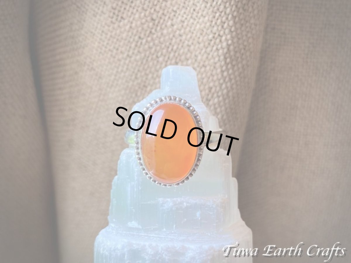 画像8: 【勇気・行動力アップ】大ぶり高品質カーネリアン １点ものリング指輪 17号＊お守りジュエリー 天然石アクセサリー ヒーリングストーン (8)