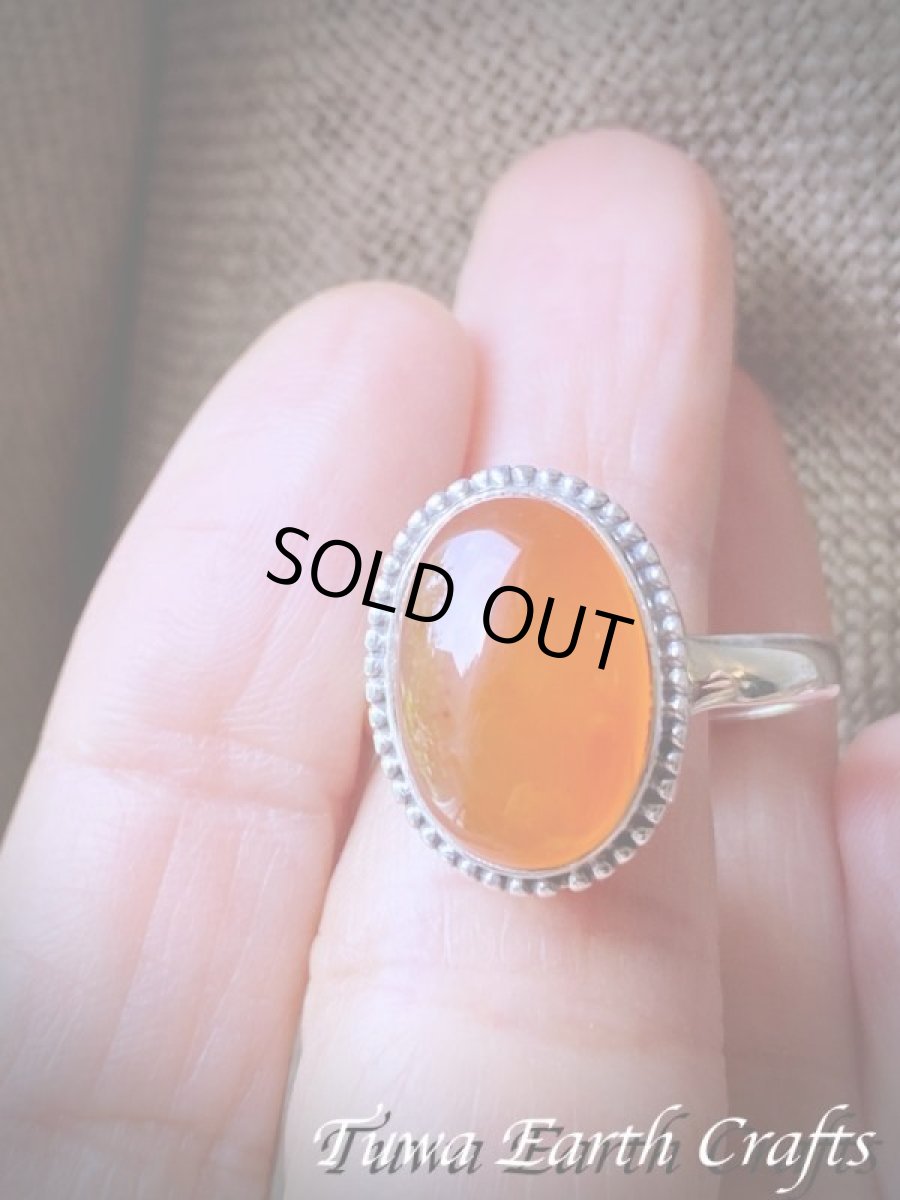 画像2: 【勇気・行動力アップ】大ぶり高品質カーネリアン １点ものリング指輪 17号＊お守りジュエリー 天然石アクセサリー ヒーリングストーン (2)