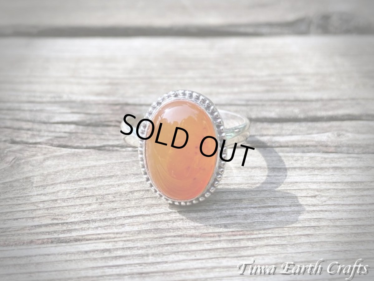 画像24: 【勇気・行動力アップ】大ぶり高品質カーネリアン １点ものリング指輪 17号＊お守りジュエリー 天然石アクセサリー ヒーリングストーン (24)