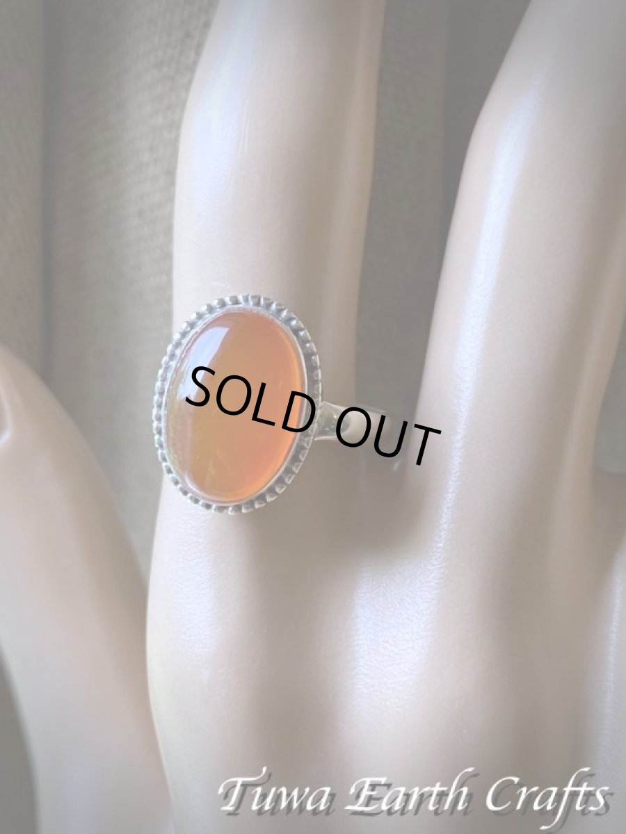 画像14: 【勇気・行動力アップ】大ぶり高品質カーネリアン １点ものリング指輪 17号＊お守りジュエリー 天然石アクセサリー ヒーリングストーン (14)