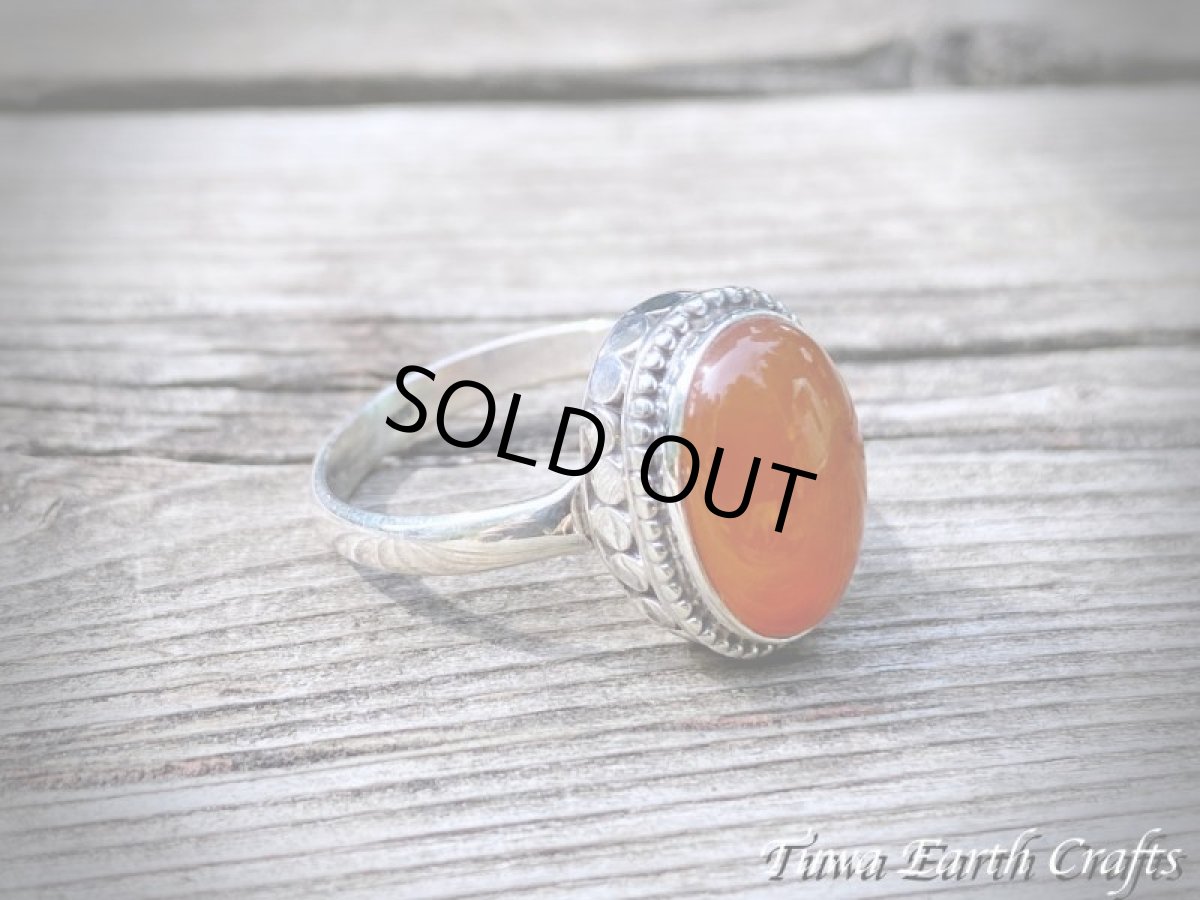 画像25: 【勇気・行動力アップ】大ぶり高品質カーネリアン １点ものリング指輪 17号＊お守りジュエリー 天然石アクセサリー ヒーリングストーン (25)