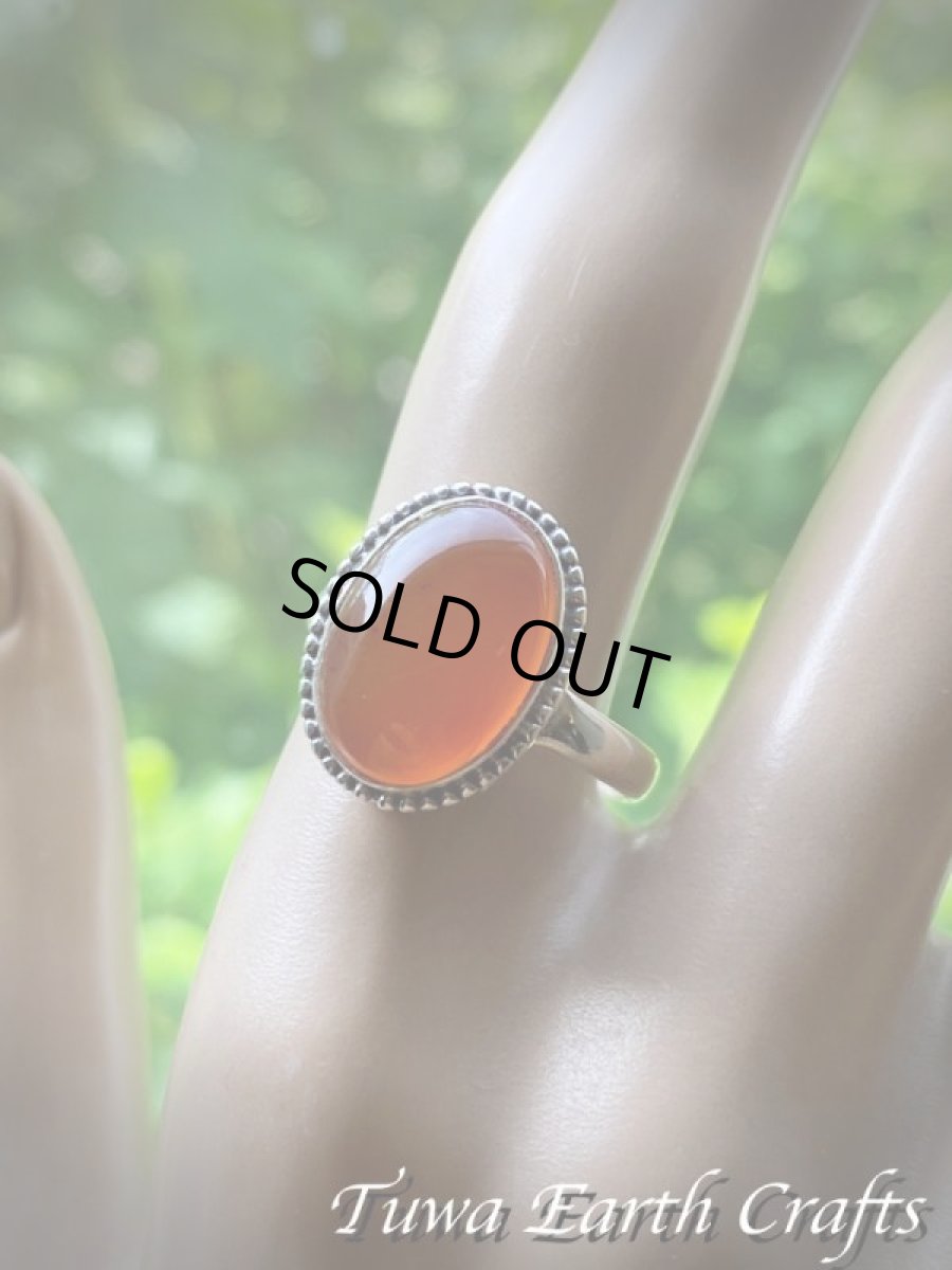 画像17: 【勇気・行動力アップ】大ぶり高品質カーネリアン １点ものリング指輪 17号＊お守りジュエリー 天然石アクセサリー ヒーリングストーン (17)