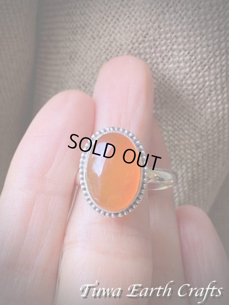 画像3: 【勇気・行動力アップ】大ぶり高品質カーネリアン １点ものリング指輪 17号＊お守りジュエリー 天然石アクセサリー ヒーリングストーン (3)