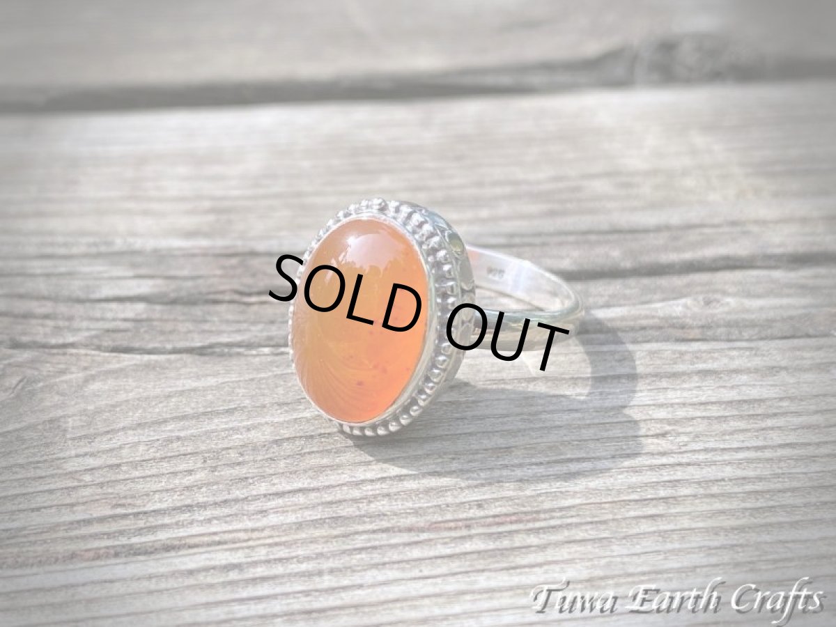 画像23: 【勇気・行動力アップ】大ぶり高品質カーネリアン １点ものリング指輪 17号＊お守りジュエリー 天然石アクセサリー ヒーリングストーン (23)