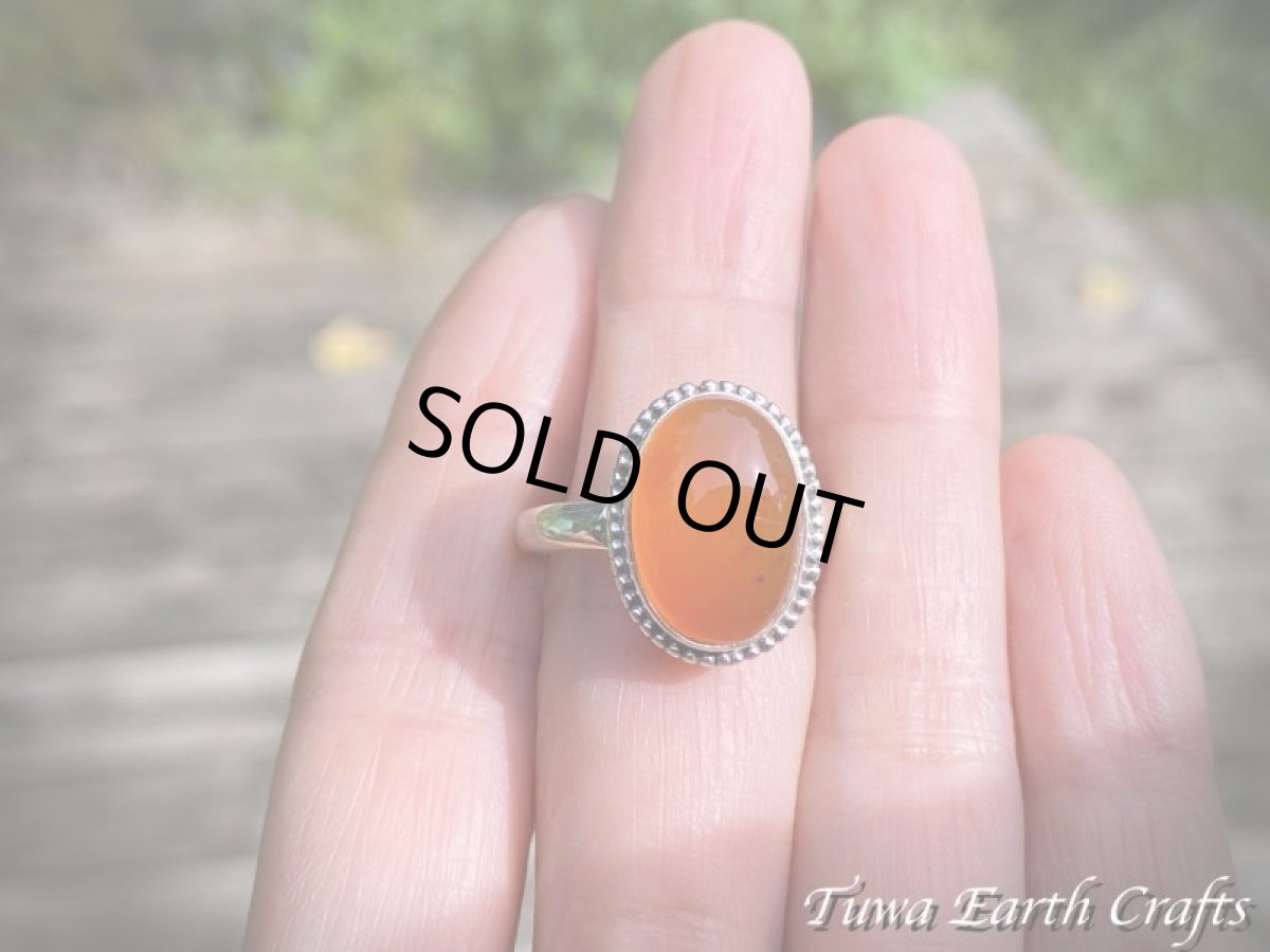 画像21: 【勇気・行動力アップ】大ぶり高品質カーネリアン １点ものリング指輪 17号＊お守りジュエリー 天然石アクセサリー ヒーリングストーン (21)