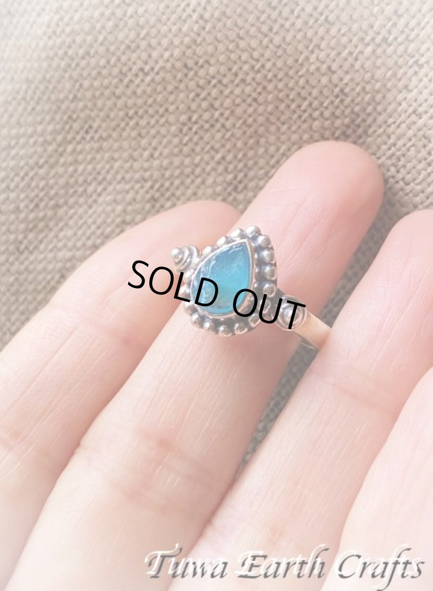 画像7: 【モチベーションUP・意志の強化】高品質 ネオンブルーアパタイト原石シルバーリング 指輪13号 ヒーリング天然石パワーストーンアクセサリー スピリチュアルお守りジュエリー (7)