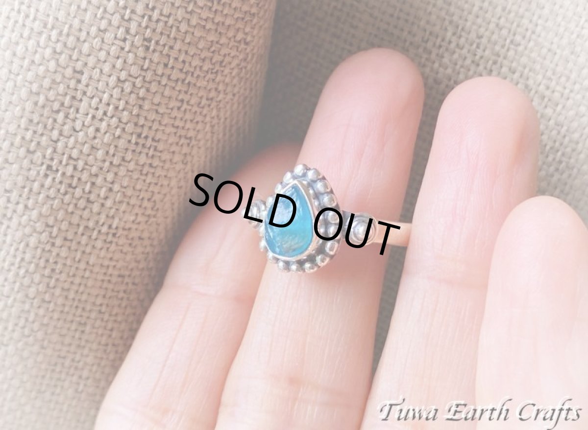 画像5: 【モチベーションUP・意志の強化】高品質 ネオンブルーアパタイト原石シルバーリング 指輪13号 ヒーリング天然石パワーストーンアクセサリー スピリチュアルお守りジュエリー (5)