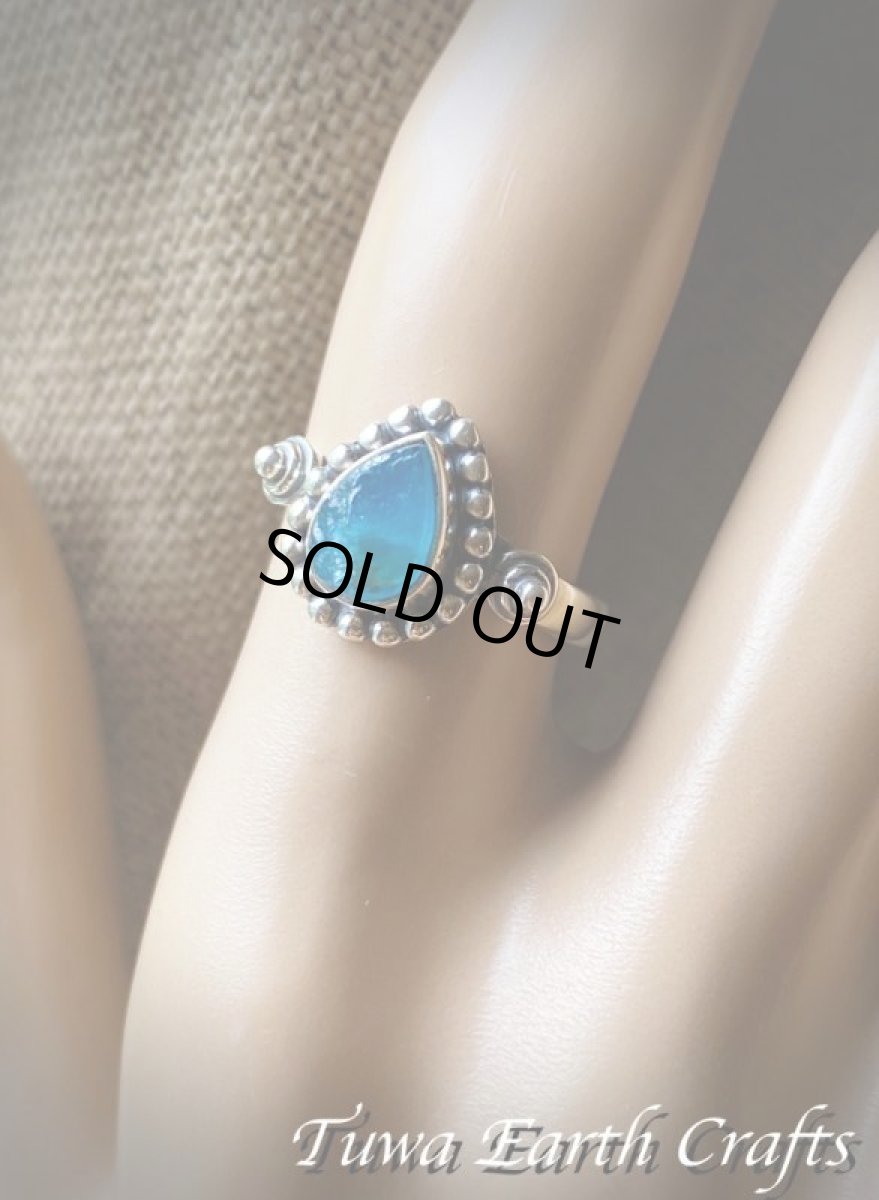 画像21: 【モチベーションUP・意志の強化】高品質 ネオンブルーアパタイト原石シルバーリング 指輪13号 ヒーリング天然石パワーストーンアクセサリー スピリチュアルお守りジュエリー (21)