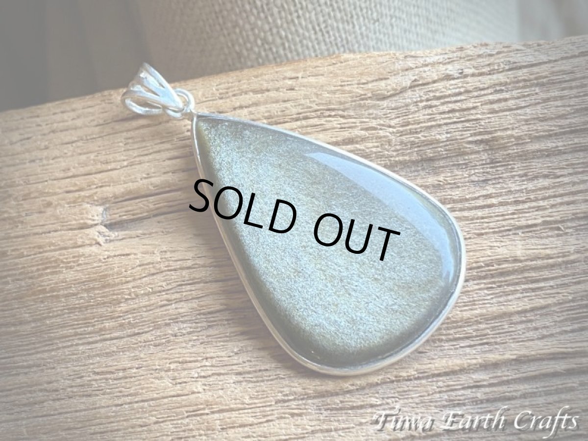 画像14: 【魔除け・厄除け】石全長4cm大ぶり♪ 高品質ゴールドシーンオブシディアン（黒曜石）ペンダントトップ*パワーストーン天然石お守りアクセサリー ヒーリングジュエリー スピリチュアル (14)