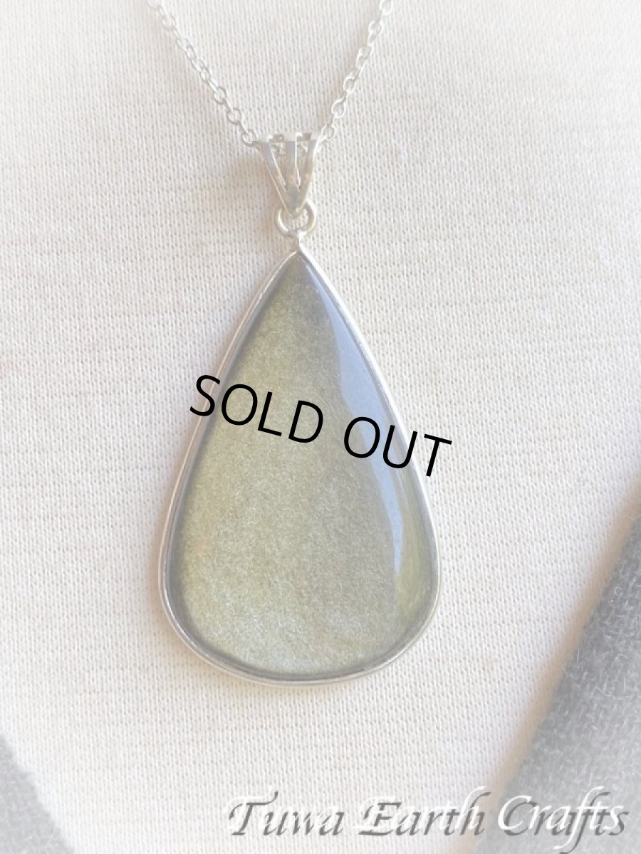 画像18: 【魔除け・厄除け】石全長4cm大ぶり♪ 高品質ゴールドシーンオブシディアン（黒曜石）ペンダントトップ*パワーストーン天然石お守りアクセサリー ヒーリングジュエリー スピリチュアル (18)