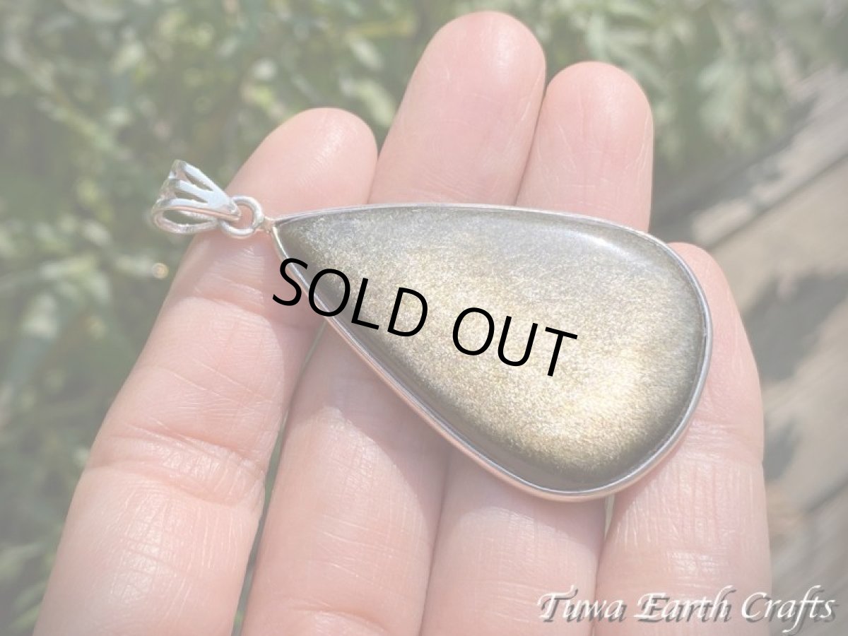 画像26: 【魔除け・厄除け】石全長4cm大ぶり♪ 高品質ゴールドシーンオブシディアン（黒曜石）ペンダントトップ*パワーストーン天然石お守りアクセサリー ヒーリングジュエリー スピリチュアル (26)