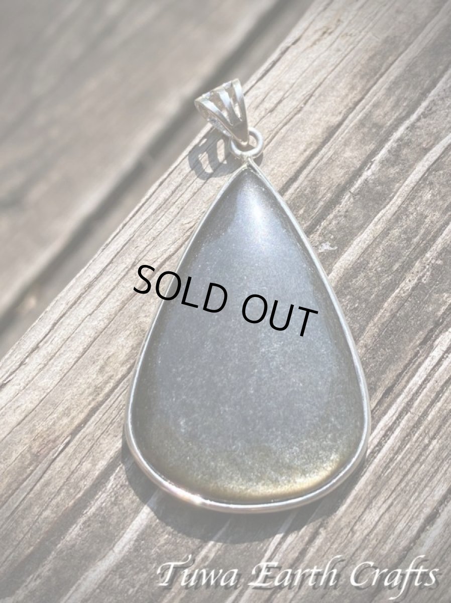 画像30: 【魔除け・厄除け】石全長4cm大ぶり♪ 高品質ゴールドシーンオブシディアン（黒曜石）ペンダントトップ*パワーストーン天然石お守りアクセサリー ヒーリングジュエリー スピリチュアル (30)