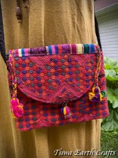 画像2: メキシコより♪ 手刺繍 ポシェット・バッグ 1点もの ハンドメイド 手仕事 ハンドクラフト ボヘミアン エスニック ファッション (2)