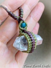 画像16: 高品質 ダブルポイント両剣水晶 ネックレス ペンダント＊ヒマラヤクリスタル ダブルターミネーション ダブルターミネーテッドクォーツ 1点ものハンドメイド マクラメ編みアクセサリー　天然石パワーストーンお守りジェリー　ヒーリング (16)