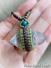 画像15: 高品質 ダブルポイント両剣水晶 ネックレス ペンダント＊ヒマラヤクリスタル ダブルターミネーション ダブルターミネーテッドクォーツ 1点ものハンドメイド マクラメ編みアクセサリー　天然石パワーストーンお守りジェリー　ヒーリング (15)