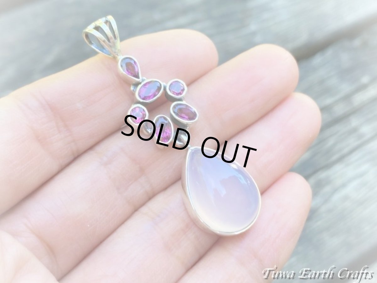 画像6: 【自己肯定・自信】高品質ローズクォーツ ペンダントトップ with 宝石質グレープガーネット（ロードライトガーネット）★パワーストーン天然石アクセサリー ヒーリングストーンお守りジュエリー スピリチュアル (6)