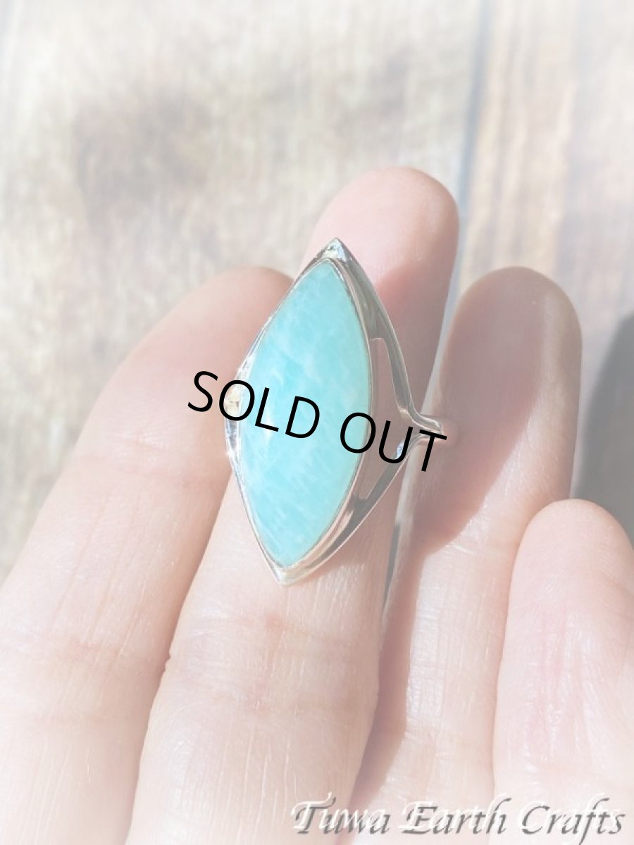 画像15: 【決断力アップ・ストレス除去・自己表現力アップ】高品質大ぶりアマゾナイト天然石リング 15号 指輪 スターリングシルバー 天然石お守りジュエリー ヒーリングストーンアクセサリー　電磁波防止対策パワーストーン (15)