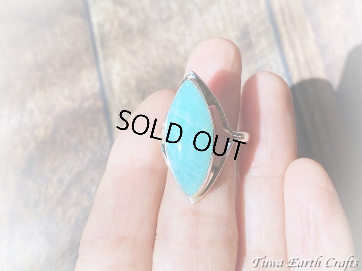 画像17: 【決断力アップ・ストレス除去・自己表現力アップ】高品質大ぶりアマゾナイト天然石リング 15号 指輪 スターリングシルバー 天然石お守りジュエリー ヒーリングストーンアクセサリー　電磁波防止対策パワーストーン (17)