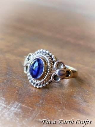 No.12 天然石　お守り　リング　アイオライト　キューブ No.12 天然石 お守り リング アイオライト キューブ 12月誕生石