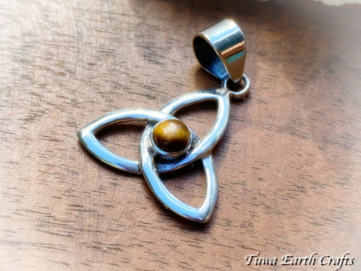 画像6: 【自己実現・開運・金運アップ】高品質タイガーアイ ペンダントトップ★ケルト紋様 ケルティックノット 開運 天然石パワーストーンお守りアクセサリー 1点物 (6)