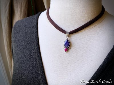 画像2: 高品質 天然ブルーサファイア & ルビー ペンダントトップ★1点もの ヒーリングストーン 天然石 お守りアクセサリー ジュエリー スピリチュアル　貴石