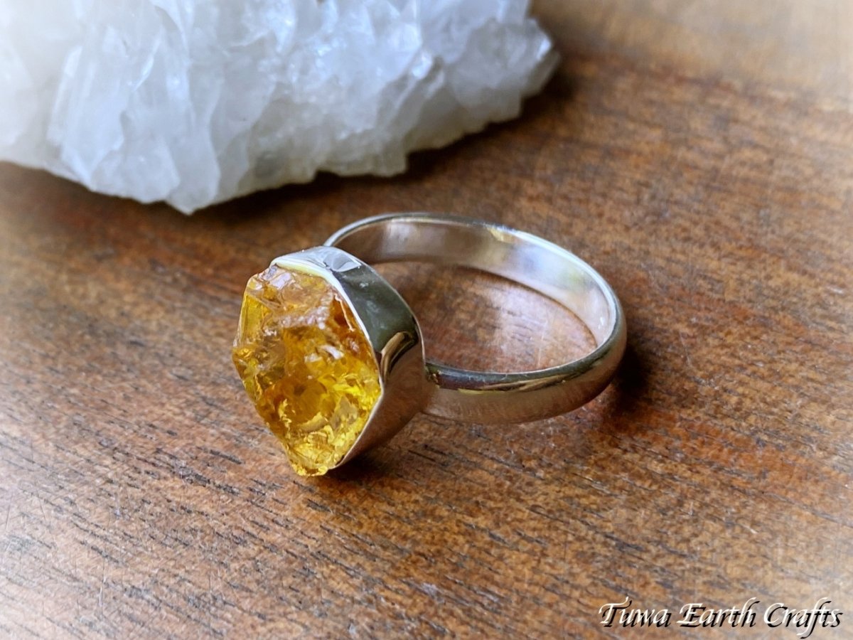 画像26: 【自信・積極性アップ・開運】1点物 大ぶり天然シトリン原石リング指輪 14号★商売繁盛・財運・金運アップお守り ハンドメイドジュエリー　パワーストーン天然石ヒーリングストーン お守りアクセサリー　スピリチュアル　11月誕生石 (26)